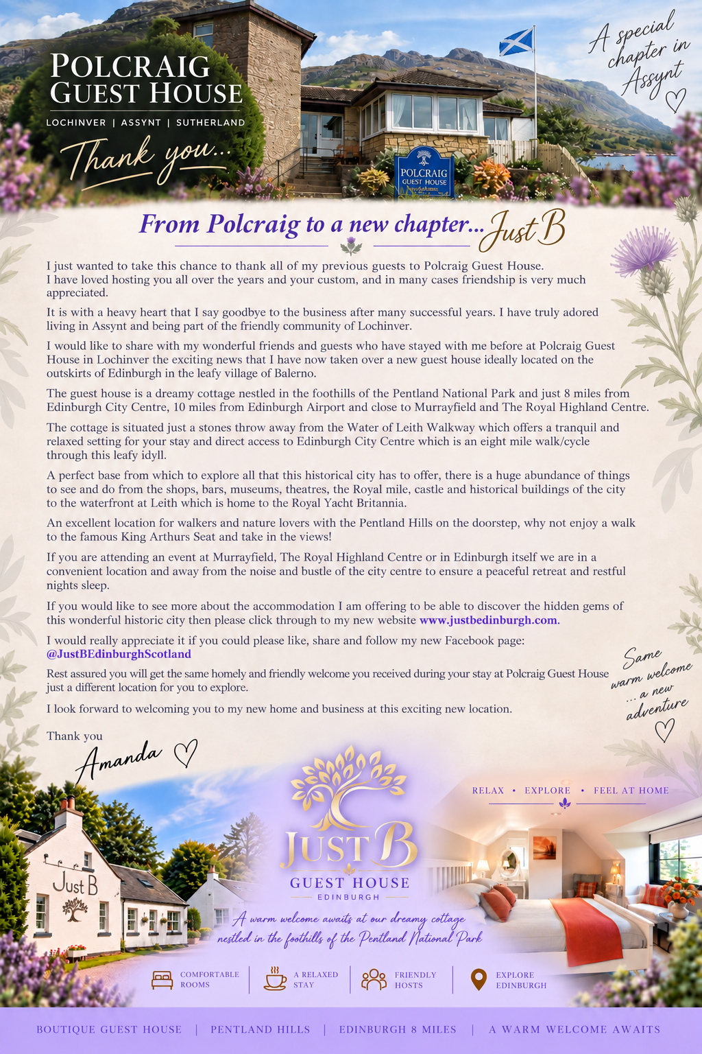 Polcraig Guest House Announcement
